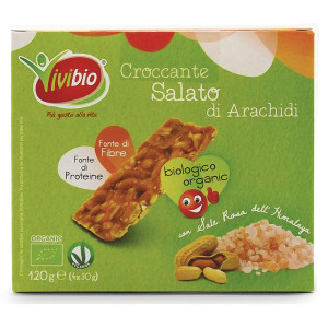 CROCCANTE ARACHIDI SALATO 120GR VIVIBIO COD. 0310135 CONFEZIONE DA 12