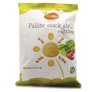 PALLINE SNACK DI MAIS E QUINOA 40GR VIVIBIO COD. 0310572 CONFEZIONE DA 10