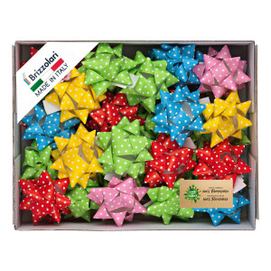50 STELLE NASTRO ECOCARTA 15MMXD6,5CM FANTASIE ASSORTITE BRIZZOLARI COD. 02467098