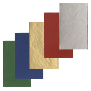 50 BUSTE REGALO IN CARTA 45GR. 20X32CM 5 COLORI ASSORTITI NATALE COD. UDT63SRR1Y100