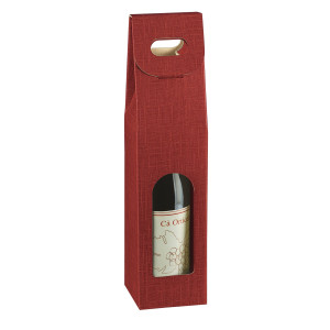 SCATOLA 1 BOTTIGLIA 90X90X385MM SETA BORDEAUX SCOTTON COD. 35348C