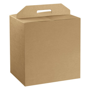 SCATOLA PANETTONE+BOTTIGLIA L280XP200MM H350MM LISCIO AVANA SCOTTON COD. 38535