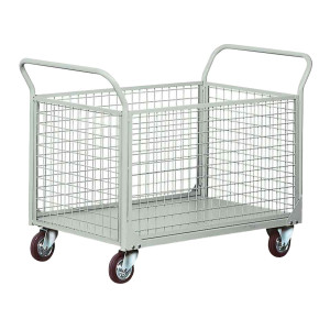 CARRELLO DA LAVORO 4 SPONDE RETE C/ SPONDE LATERALI ASPORTABILI PORTATA 300KG COD. C077G