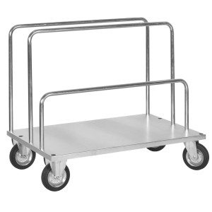 CARRELLO A PIANALE PER CARICHI LUNGHI C/ 2 BARRE ALTE E 1 BASSA 120X80X64/104CM COD. C080