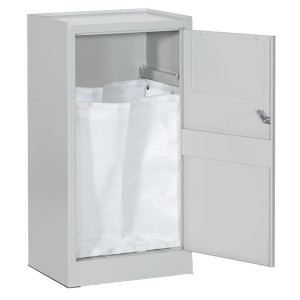 ARMADIETTO PORTABIANCHERIA CON SACCO 50X40X100CM GRIGIO RAL7038 COD. E379G