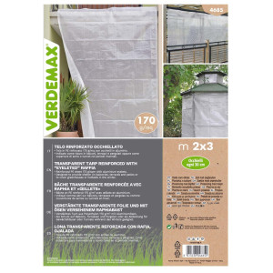 TELO PE RINFORZATO CON RAFIA OCCHIELLATO 2X3M BIANCO VERDEMAX COD. 4685