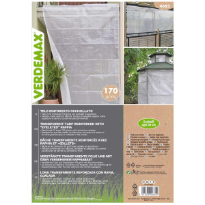TELO PE RINFORZATO CON RAFIA OCCHIELLATO 3X3M BIANCO VERDEMAX COD. 4686