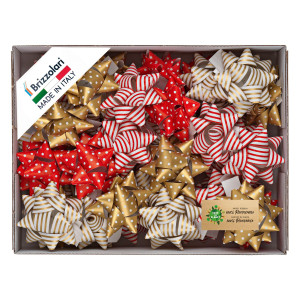 50 STELLE NASTRO ECOCARTA 15MMXD6,5CM FANTASIE ASSORTITE NATALE BRIZZOLARI COD. 024670S2