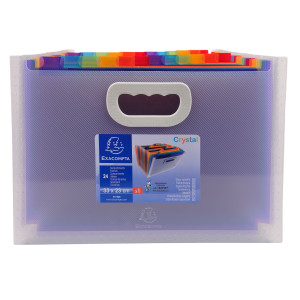 CLASSIFICATORE C/MANIGLIA 24TASCHE IN PP F.TO 33X23,5X25CM CRYSTAL EXACOMPTA COD. 55198E