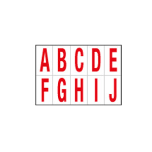 FOGLIO CON 10 LETTERE AUTOADESIVI DA A A J ROSSO/BIANCO 56X99MM COD. 915AJ
