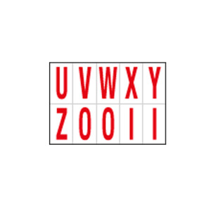 FOGLIO CON 10 LETTERE AUTOADESIVI DA U A Z ROSSO/BIANCO 56X99MM COD. 915UZ