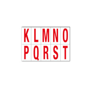 FOGLIO CON 10 LETTERE AUTOADESIVE DA K A T ROSSO/BIANCO 70X124MM COD. 916KT