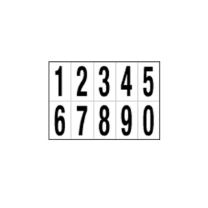 FOGLIO CON 10 NUMERI AUTOADESIVI DA 0 A 9 NERO/BIANCO 56X99MM COD. 935.09