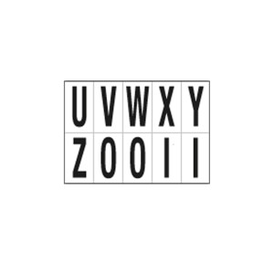 FOGLIO CON 10 LETTERE AUTOADESIVE DA U A Z NERO/BIANCO 70X124MM COD. 936UZ