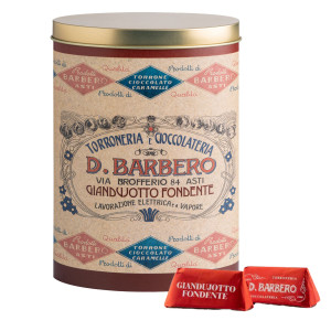 GIANDUIOTTI GUSTO FONDENTE IN SCATOLA DI METALLO BARBERO -PRODOTTO STAGIONALE COD. METALGF