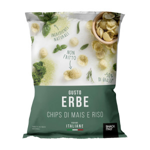 CHIPS DI MAIS E RISO ALLE ERBE MEDITERRANEE 70GR SNACK ITALY COD. A005 CONFEZIONE DA 10
