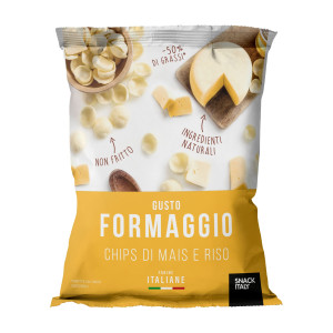 CHIPS DI MAIS E RISO AL FORMAGGIO 70GR SNACK ITALY COD. A007 CONFEZIONE DA 10