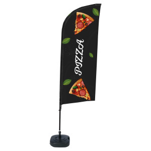 BANDIERA A VELA PIZZA CON BASE RIEMPIBILE COD. BFAW310-WT21-I136ECO
