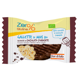 GALLETTE DI MAIS RICOPERTE DI CIOCCOLATO FONDENTE 32GR ZER -STAGIONALE COD. 0702752 CONFEZIONE DA 18