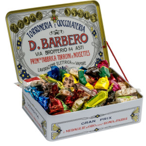 GRAN MISTO ASSORTITO 400GR IN SCATOLA REGALO DI METALLO BARBERO COD. 1102G
