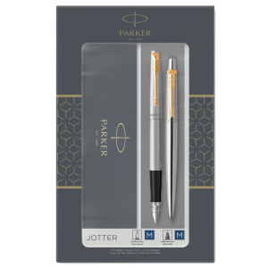 GIFT SET DUO JOTTER STAINLESS STEEL GT SFERA+ STILOGRAFICA M PARKER COD. 2093257