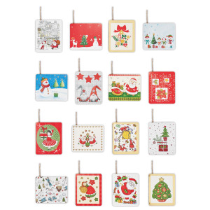 SEGNAPACCO NATALE C/CORDONCINO FANTASIE ASSORTITE SADOCH COD. 20554 CONFEZIONE DA 200