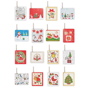 SEGNAPACCO NATALE C/CORDONCINO FANTASIE ASSORTITE SADOCH COD. 20554 CONFEZIONE DA 200