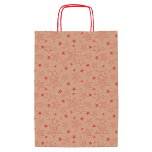 SHOPPER NATALE STELLINE ROSSE 36X12X41CM SADOCH COD. SDF36260F CONFEZIONE DA 25