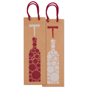 PORTABOTTIGLIE NATALE CARTA KRAFT C/STAMPA FANTASIA 37X12X9CM SADOCH-STAGIONALE COD. SDN12178 CONFEZIONE DA 10