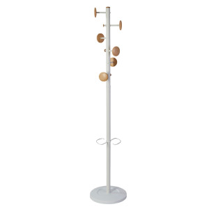 APPENDIABITI A 6 GANCI + 3 MINIGANCI 175CM BIANCO/LEGNO MUSIC ALBA COD. PMMUSIC BC