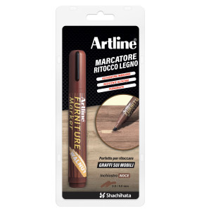 MARCATORE PERMANENTE PER LEGNO FURNITURE MARKER ARTLINE PUNTA SCALPELLO NOCE COD. A 95N/BL