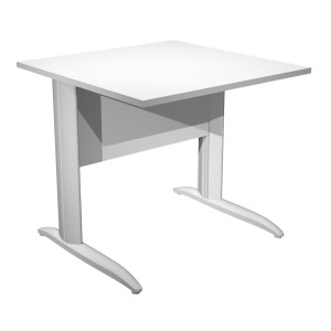 SCRIVANIA LINEARE 80X80CM BIANCO - FIANCHI GRIGIO ALLUMINIO EASY COD. 001K2/3/AA