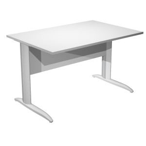SCRIVANIA LINEARE 140X80CM BIANCO - FIANCHI GRIGIO ALLUMINIO EASY COD. 002K2/3/AA