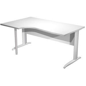 SCRIVANIA COMPACT SINISTRO 160X60/80/100CM BIANCO FIANCHI GRIGIO ALL. EASY COD. 009K211/3/AA