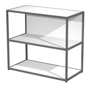 LIBRERIA BASSA A GIORNO 90X44CM - H80CM BIANCO - GAMBA ANTRACITE ESSENCE COD. 270-AF+RP4-3