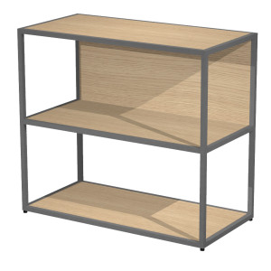 LIBRERIA BASSA A GIORNO 90X44CM - H80CM ROVERE - GAMBA ANTRACITE ESSENCE COD. 270-AF+RP4-C