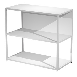 LIBRERIA BASSA A GIORNO 90X44CM - H80CM BIANCO - GAMBA BIANCO ESSENCE COD. 270-AN+RP4-3