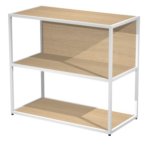 LIBRERIA BASSA A GIORNO 90X44CM - H80CM ROVERE - GAMBA BIANCO ESSENCE COD. 270-AN+RP4-C