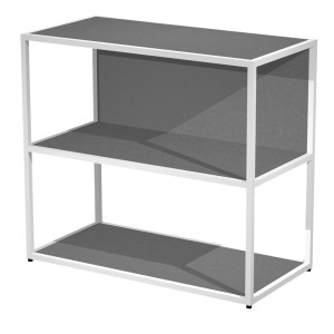 LIBRERIA BASSA A GIORNO 90X44CM - H80CM ANTRACITE - GAMBA BIANCO ESSENCE COD. 270-AN+RP4-T