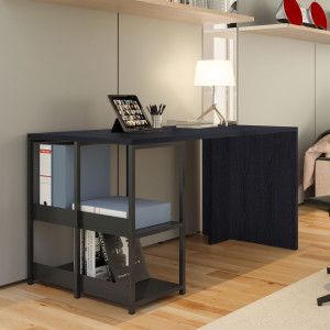 SCRIVANIA HOME-OFFICE SMARTY 140X69XH72,4CM NERO VENATO COD. 2767BX-8