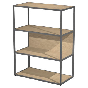 LIBRERIA MEDIA A GIORNO 90X44CM - H119CM ROVERE - GAMBA ANTRACITE ESSENCE COD. 280-AF+RP5-C