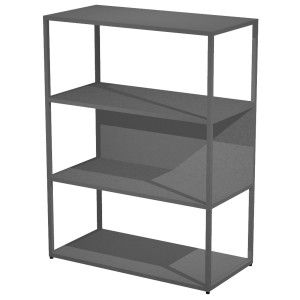 LIBRERIA MEDIA A GIORNO 90X44CM - H119CM ANTRACITE - GAMBA ANTRACITE ESSENCE COD. 280-AF+RP5-T