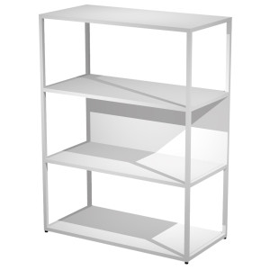 LIBRERIA MEDIA A GIORNO 90X44CM - H119CM BIANCO - GAMBA BIANCO ESSENCE COD. 280-AN+RP5-3