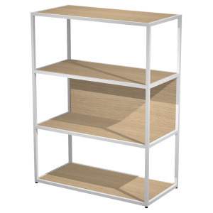 LIBRERIA MEDIA A GIORNO 90X44CM - H119CM ROVERE - GAMBA BIANCO ESSENCE COD. 280-AN+RP5-C