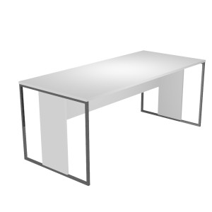 SCRIVANIA SINGOLA 180X80CM BIANCO - GAMBA ANTRACITE - ESSENCE COD. 415-3-AF