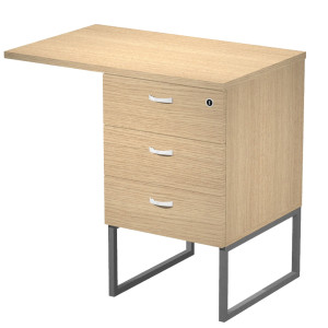 CASSETTIERA 3 CASS. ROVERE CON SUPPORTO METAL ANTRACITE E TOP - ESSENCE COD. 419MET+TOP80/C-AF