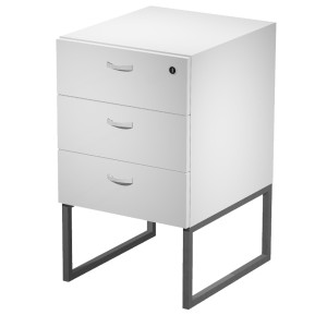 CASSETTIERA 3 CASS. BIANCO CON SUPPORTO METAL ANTRACITE - ESSENCE COD. 419MET/3-AF