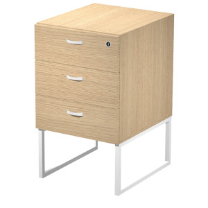 CASSETTIERA 3 CASS. ROVERE CON SUPPORTO METAL BIANCO - ESSENCE COD. 419MET/C-AN
