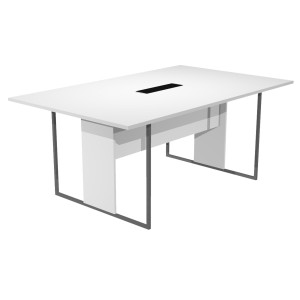 TAVOLO RIUNIONE 120X110CM BIANCO / GAMBA ANTRACITE OPACO ESSENCE COD. 424/3/AF