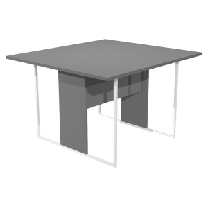 TAVOLO RIUNIONE 120X110CM ANTRACITE / GAMBA BIANCA ESSENCE COD. 424/T/AN